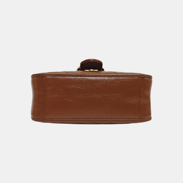GG Marmont Mini Quilted Calfskin Brown