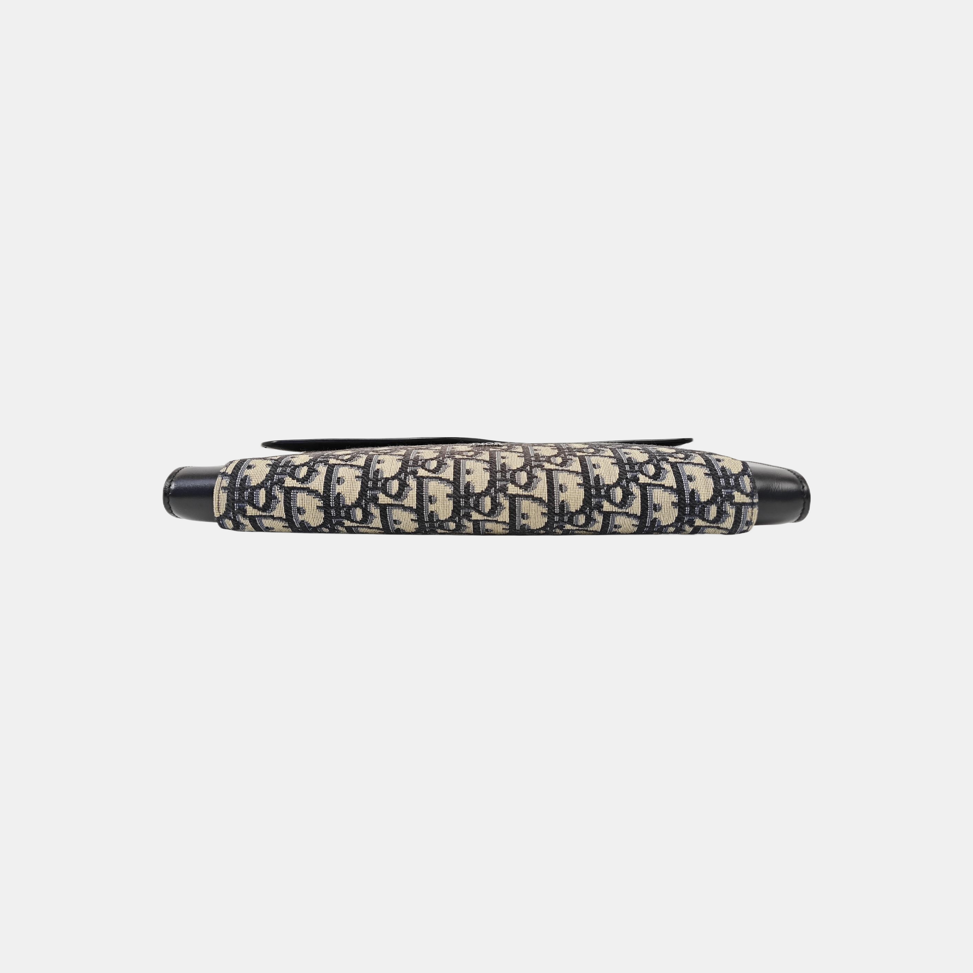 Oblique Canvas Clutch Blue