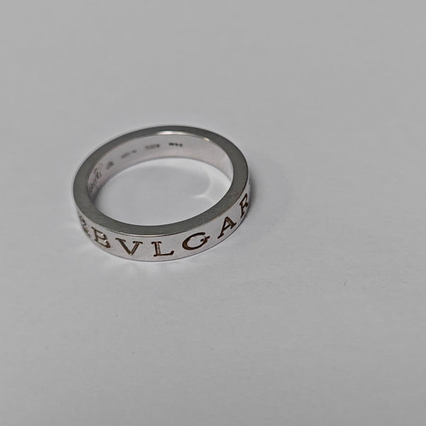 B.ZERO1 18k White Gold Silver Ring EU 57