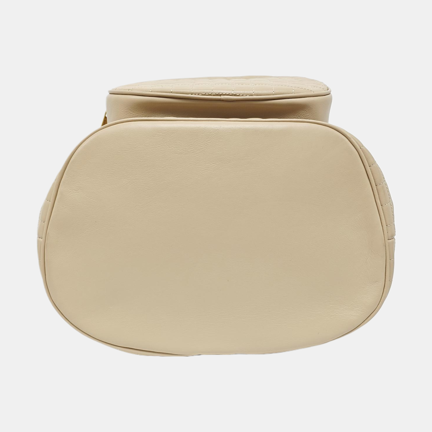 C CHARM Quilted Calfskin Beige