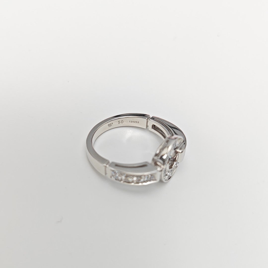 BVLGARI BVLGARI 18k White Gold Silver Ring EU 50