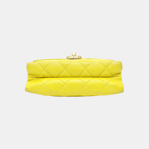 Quilted Calfskin Shoulder Bag Yellow