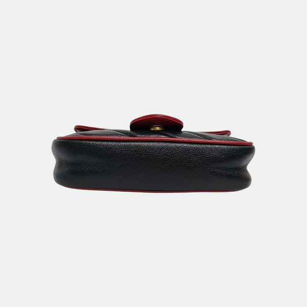 GG Marmont Super Mini Quilted Calfskin Black