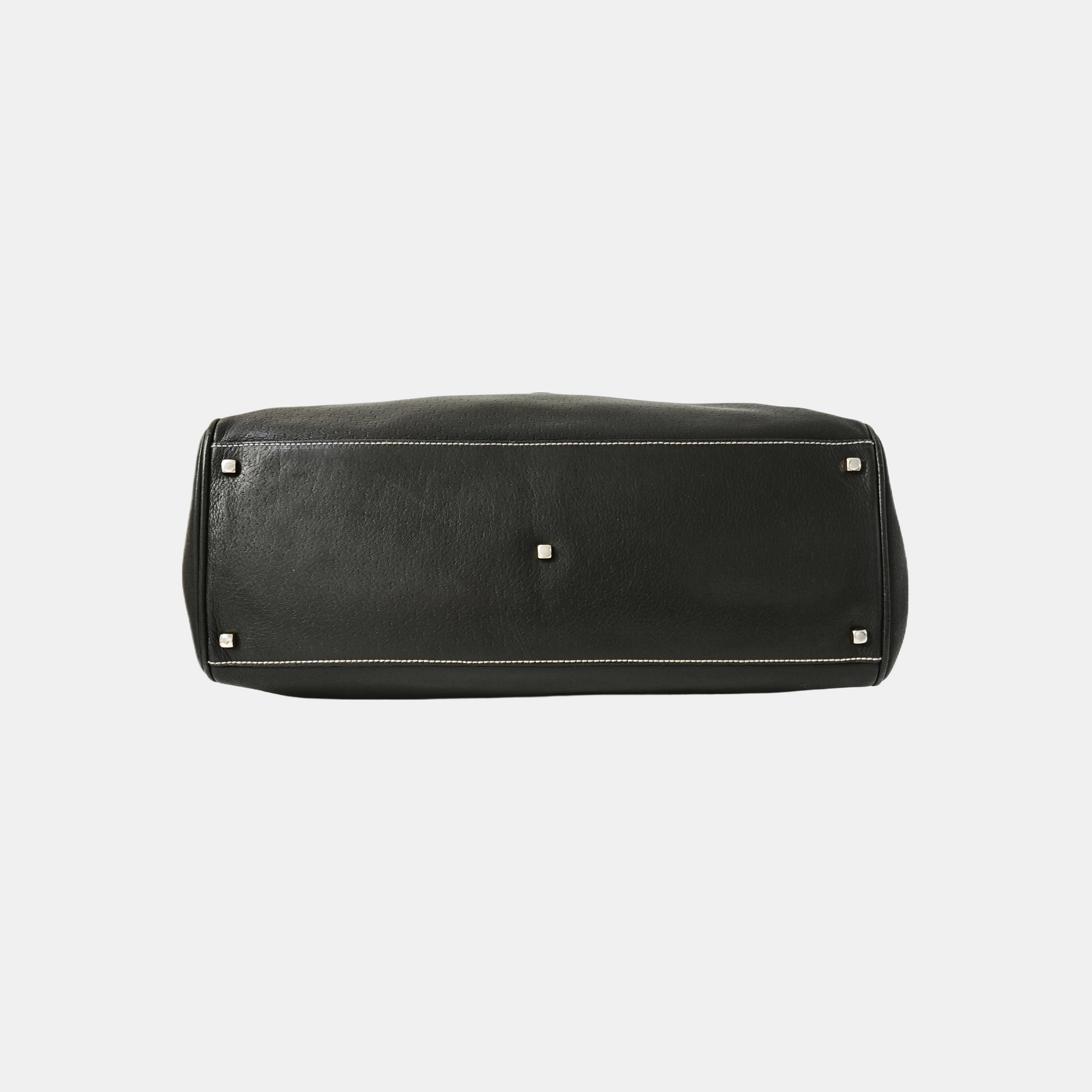 Calfskin Top Handle Bag Black