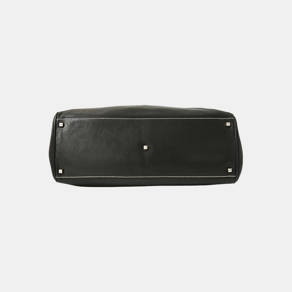 Calfskin Top Handle Bag Black