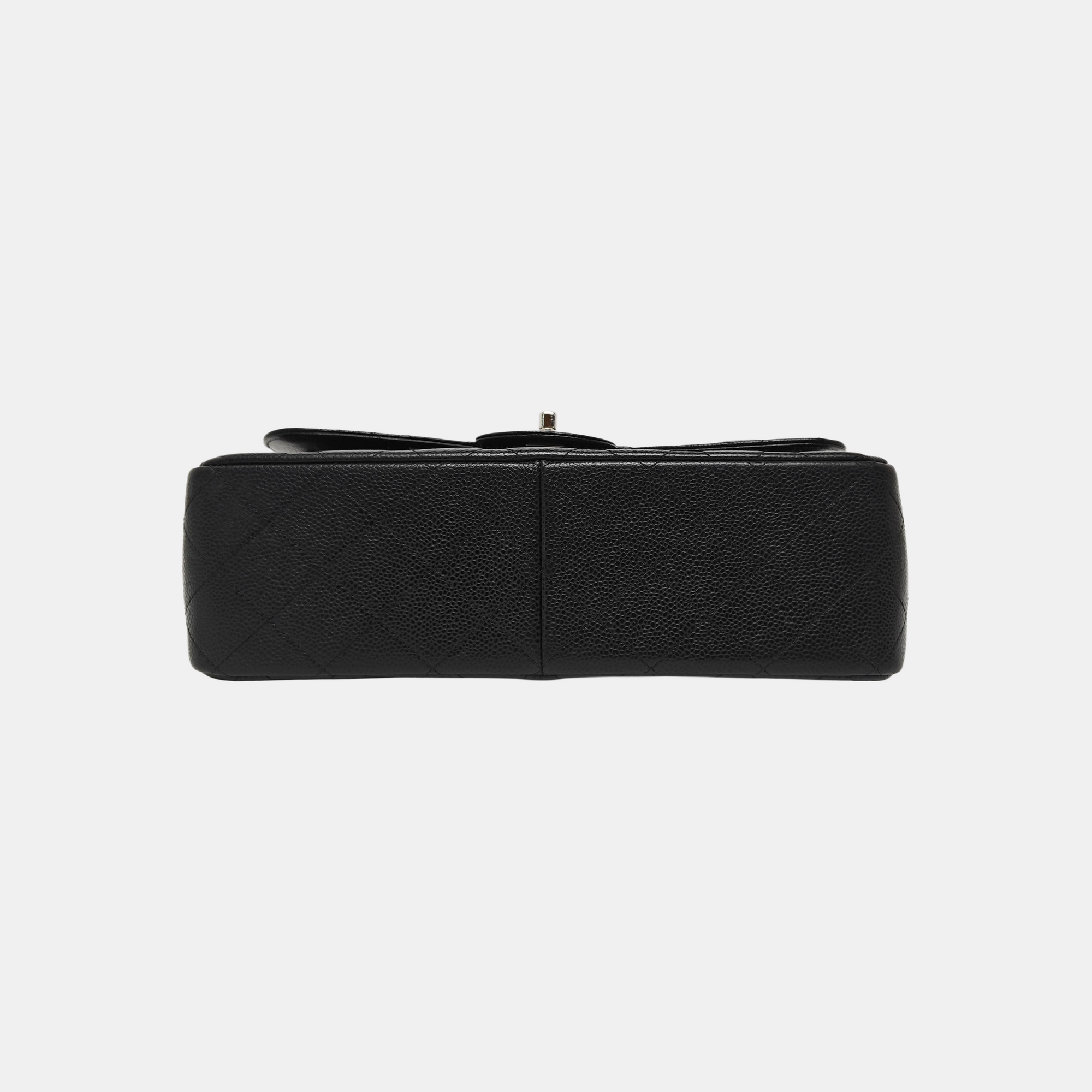 CLASSIC FLAP Jumbo Quilted Grained Calfskin Black