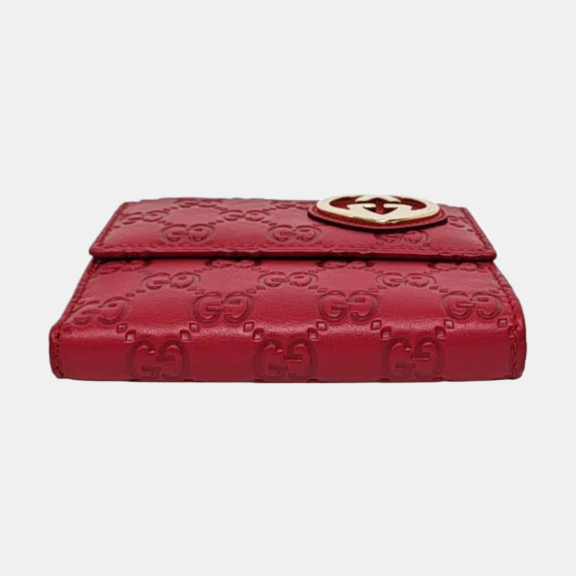 Lovely Monogram Calfskin Red Wallet