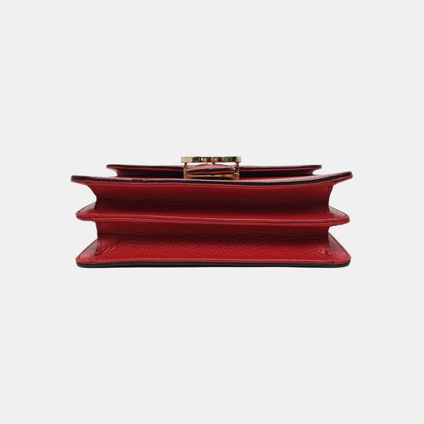 Interlocking G Small Calfskin Red