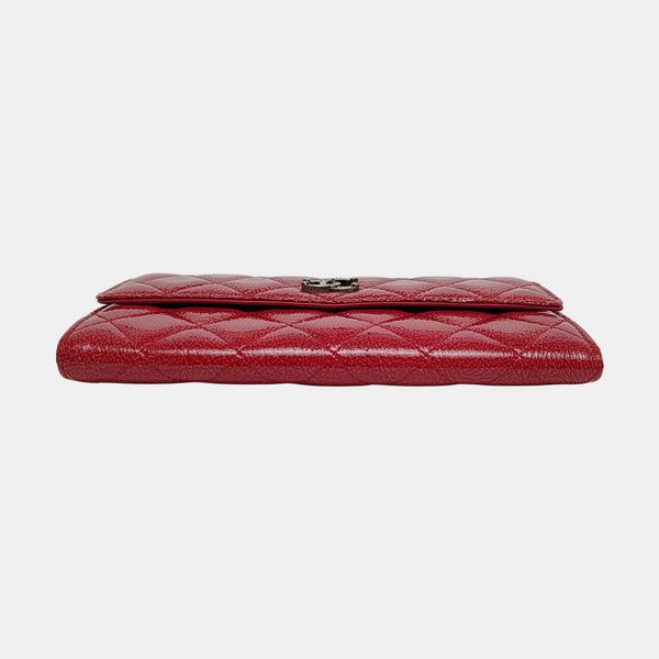 Quilted Patent Lambskin Wallet Pink