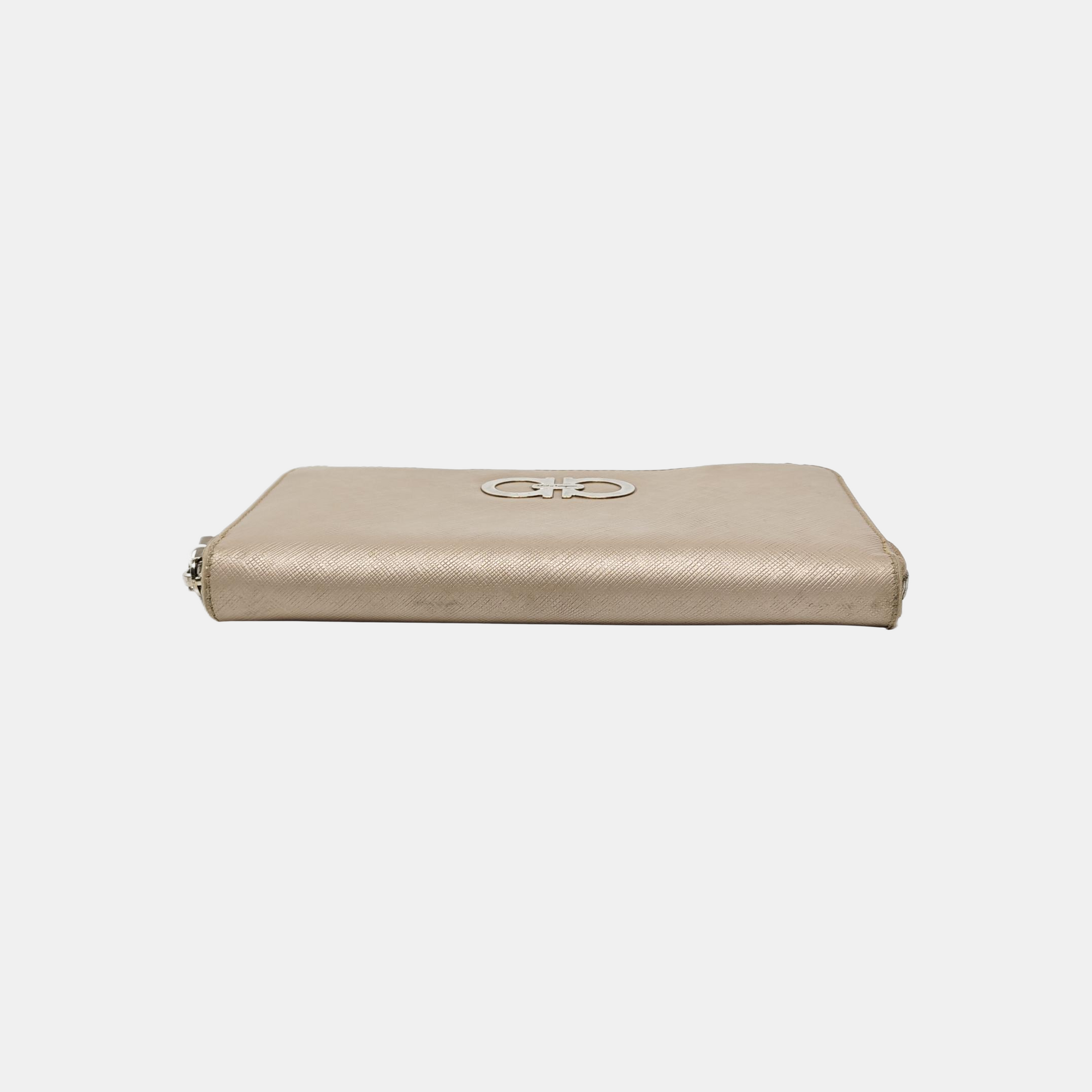Authenticated pre-owned  Gancini Calfskin Beige Wallet - Wallet at Looply