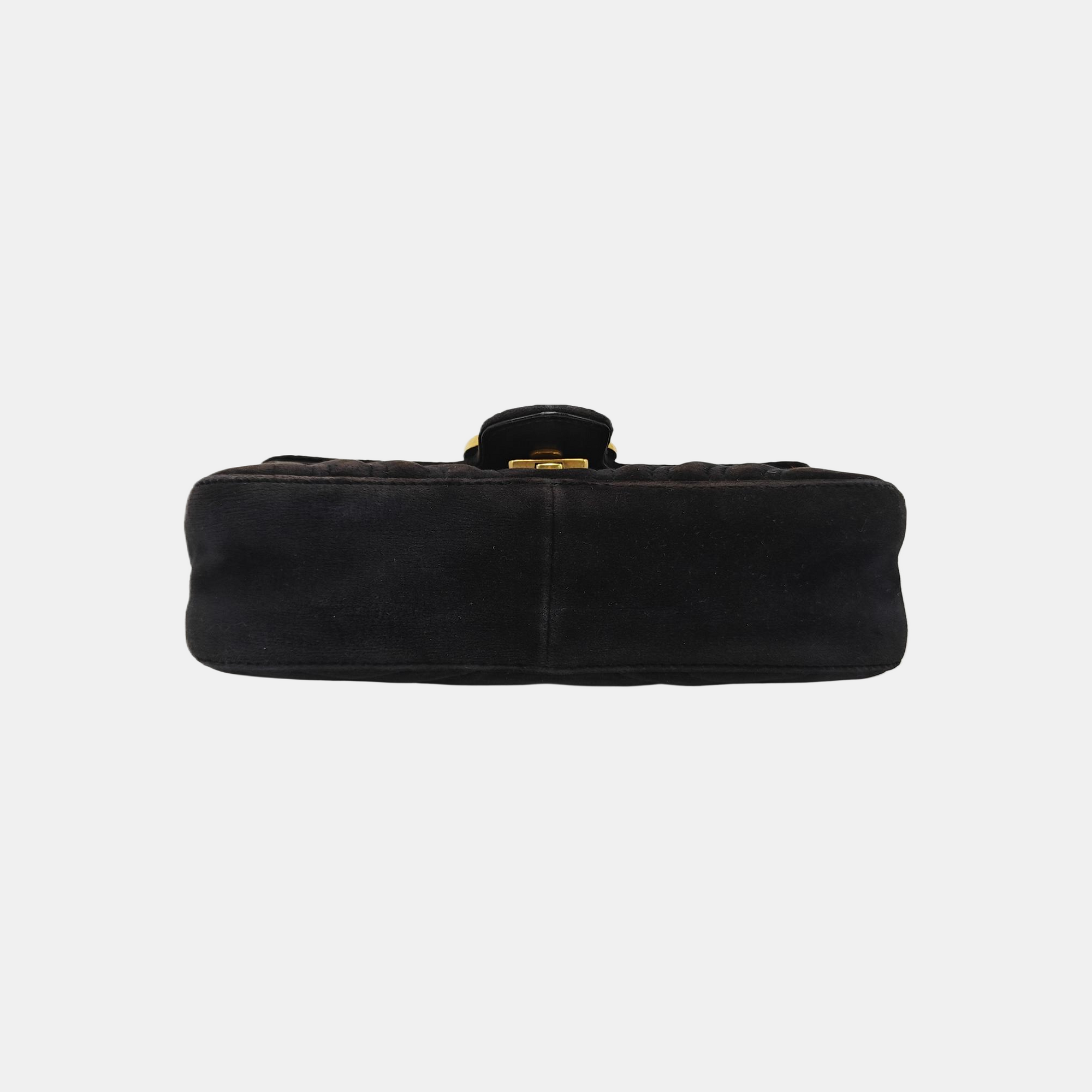 GG Marmont Small Quilted Velvet Black