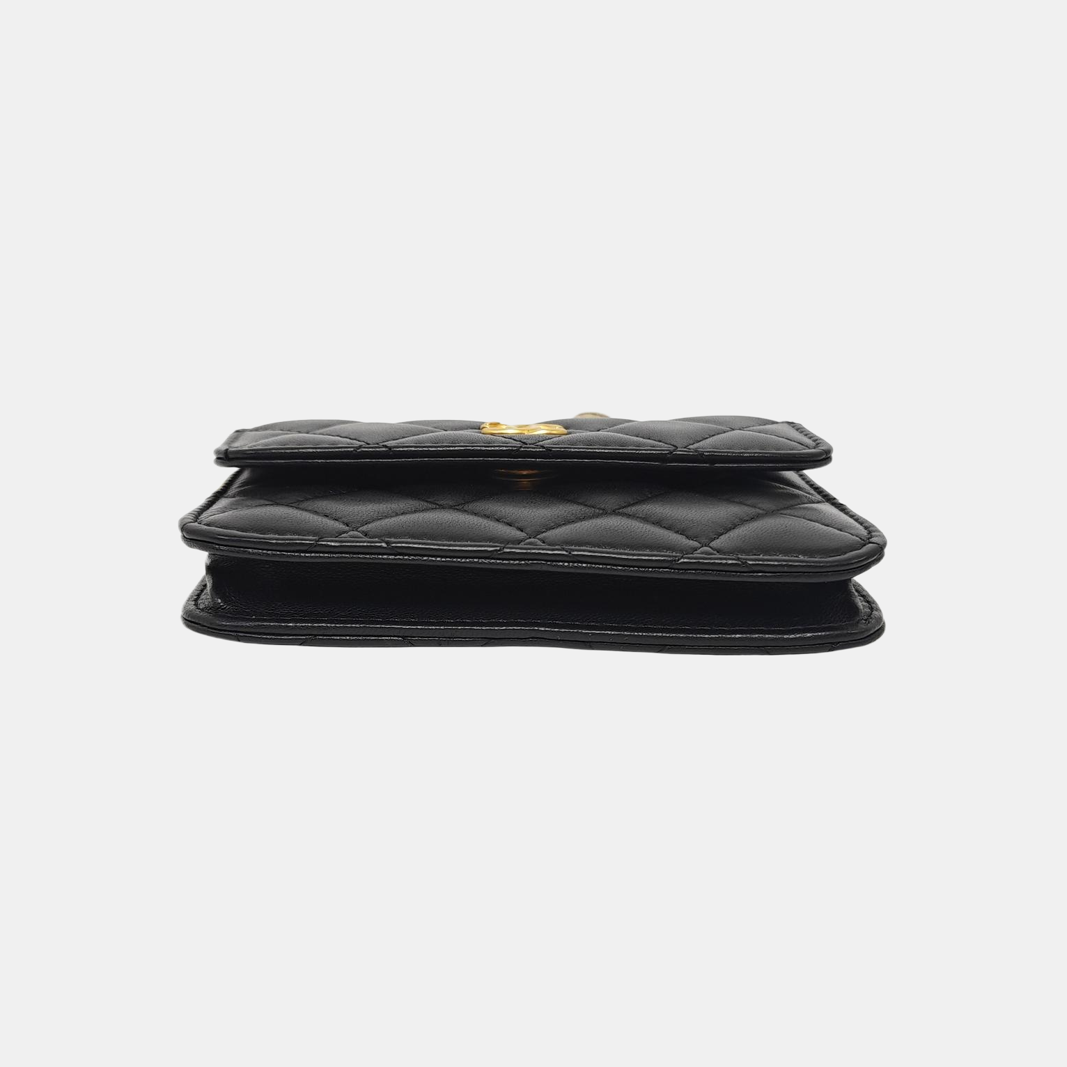 Quilted Lambskin Shoulder Bag Black