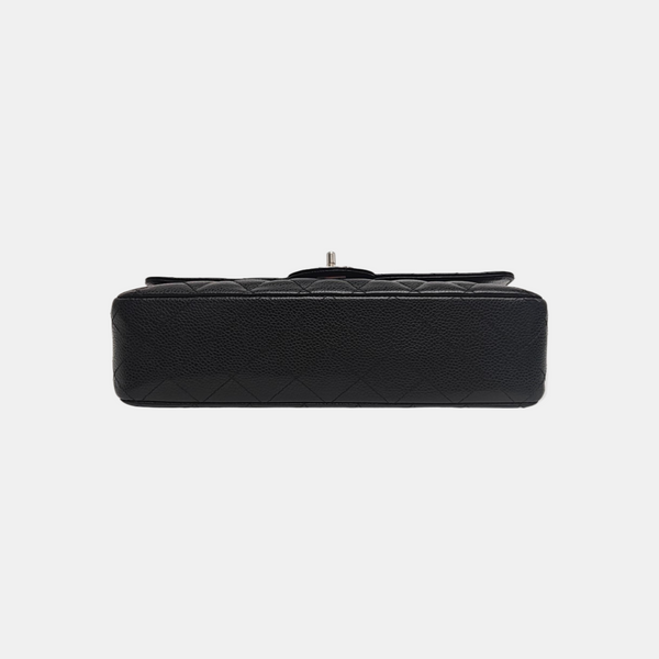 CLASSIC FLAP Medium Quilted Grained Calfskin Black