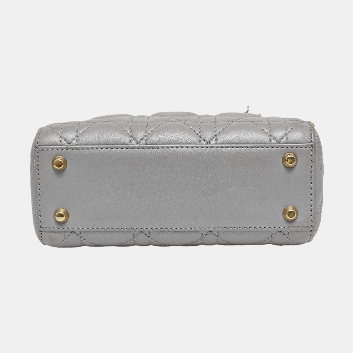 Authenticated pre-owned  Lady Dior Mini Cannage Lambskin Gray - Tote Bag at Looply
