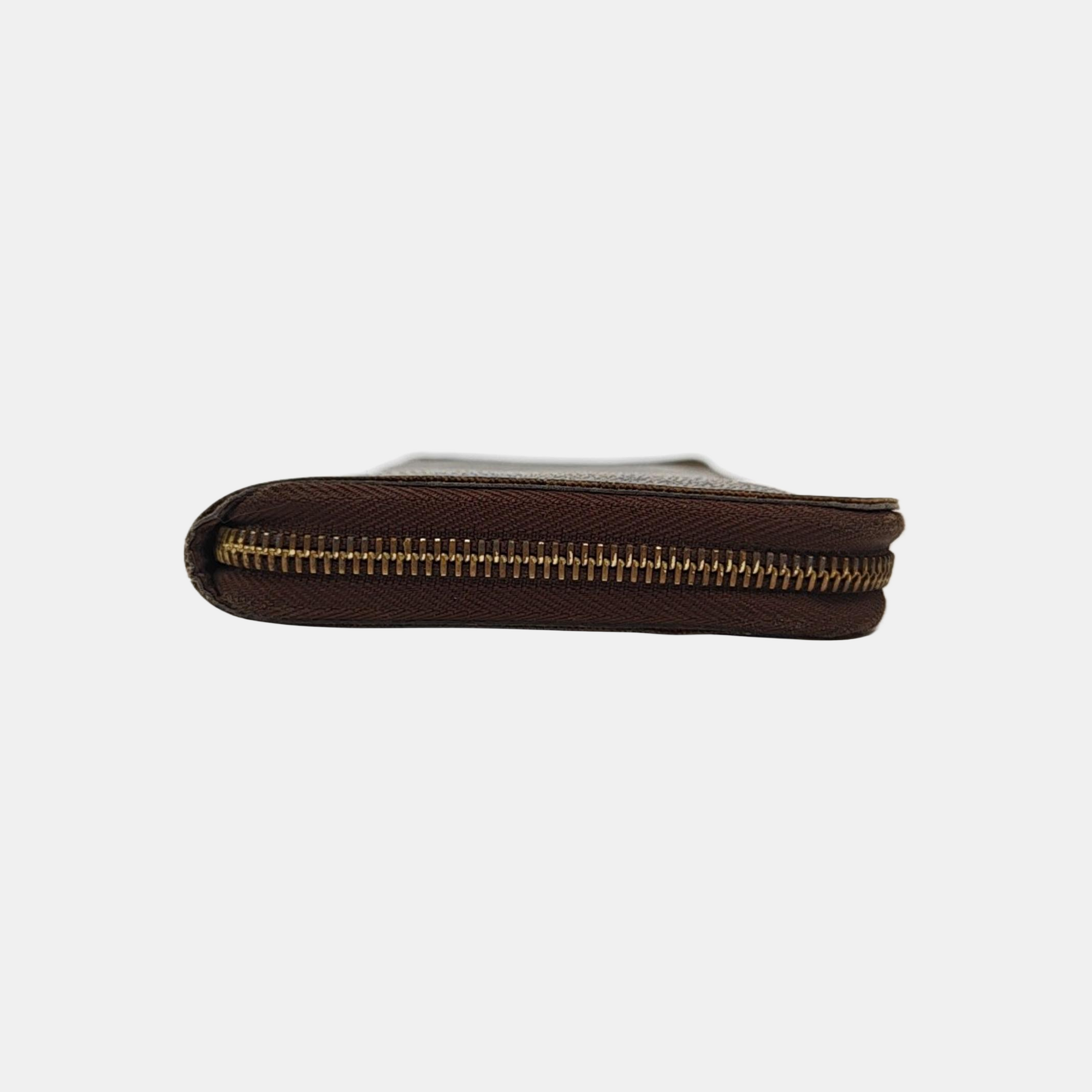 ZIPPY Damier Ebene Coated Canvas Brown Wallet