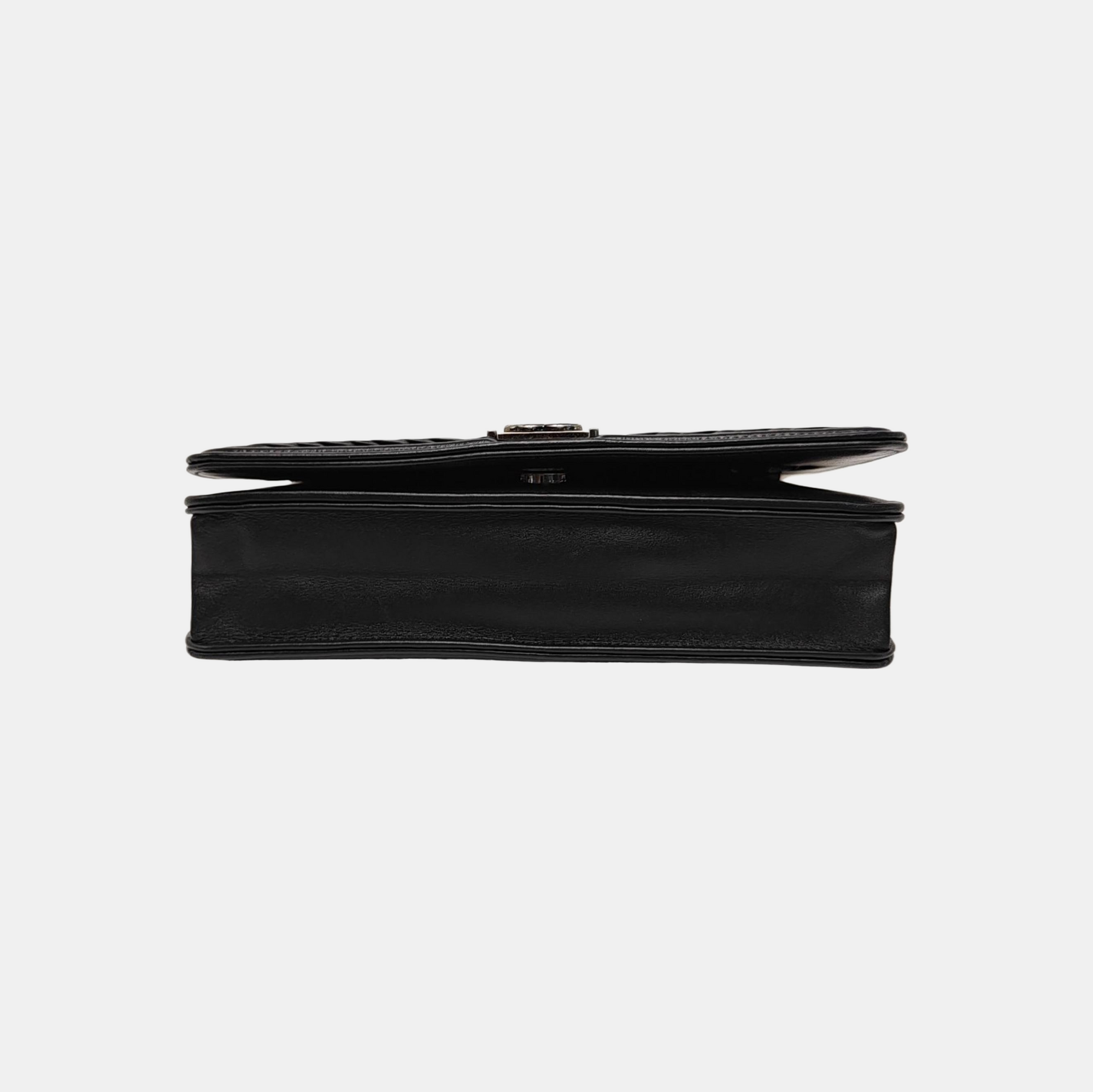 BOY CHANEL Mini Chevron Calfskin Black