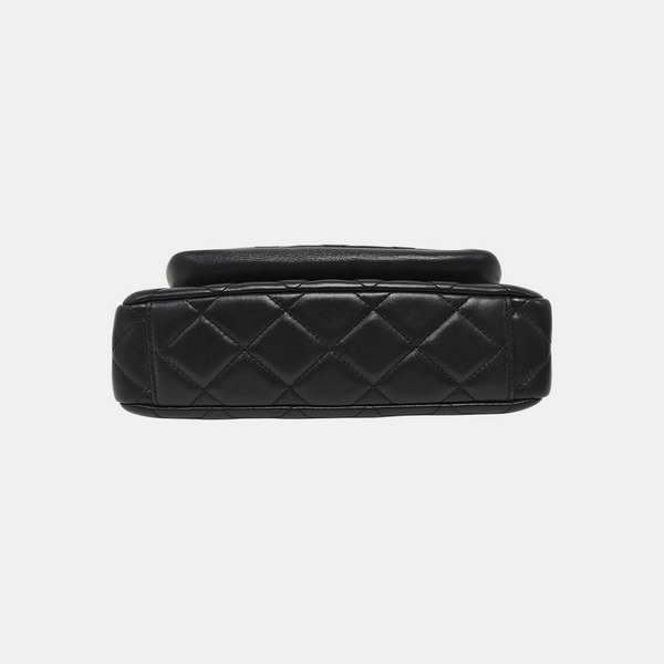 Quilted Lambskin Shoulder Bag Black