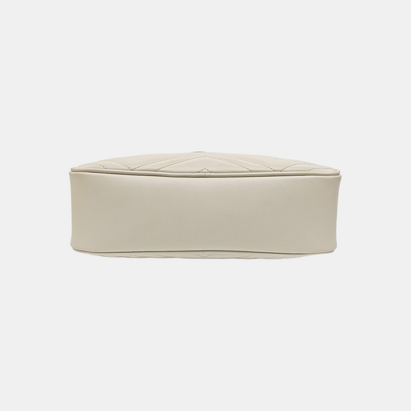 GG Marmont Small Quilted Calfskin White
