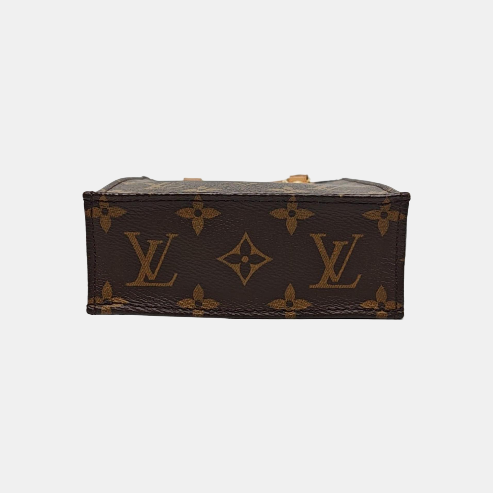 SAC PLAT Mini Monogram Coated Canvas Brown