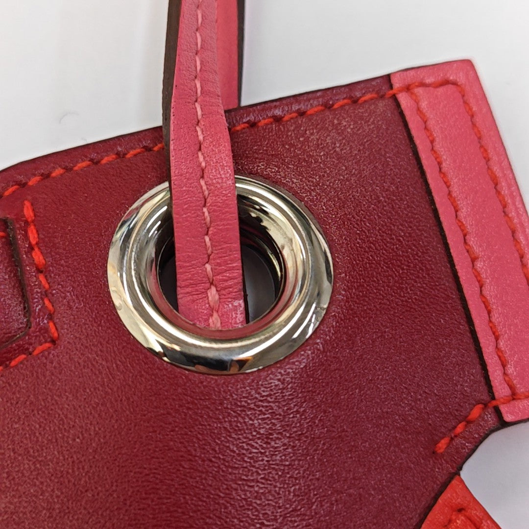 Leather Bag Charm Red