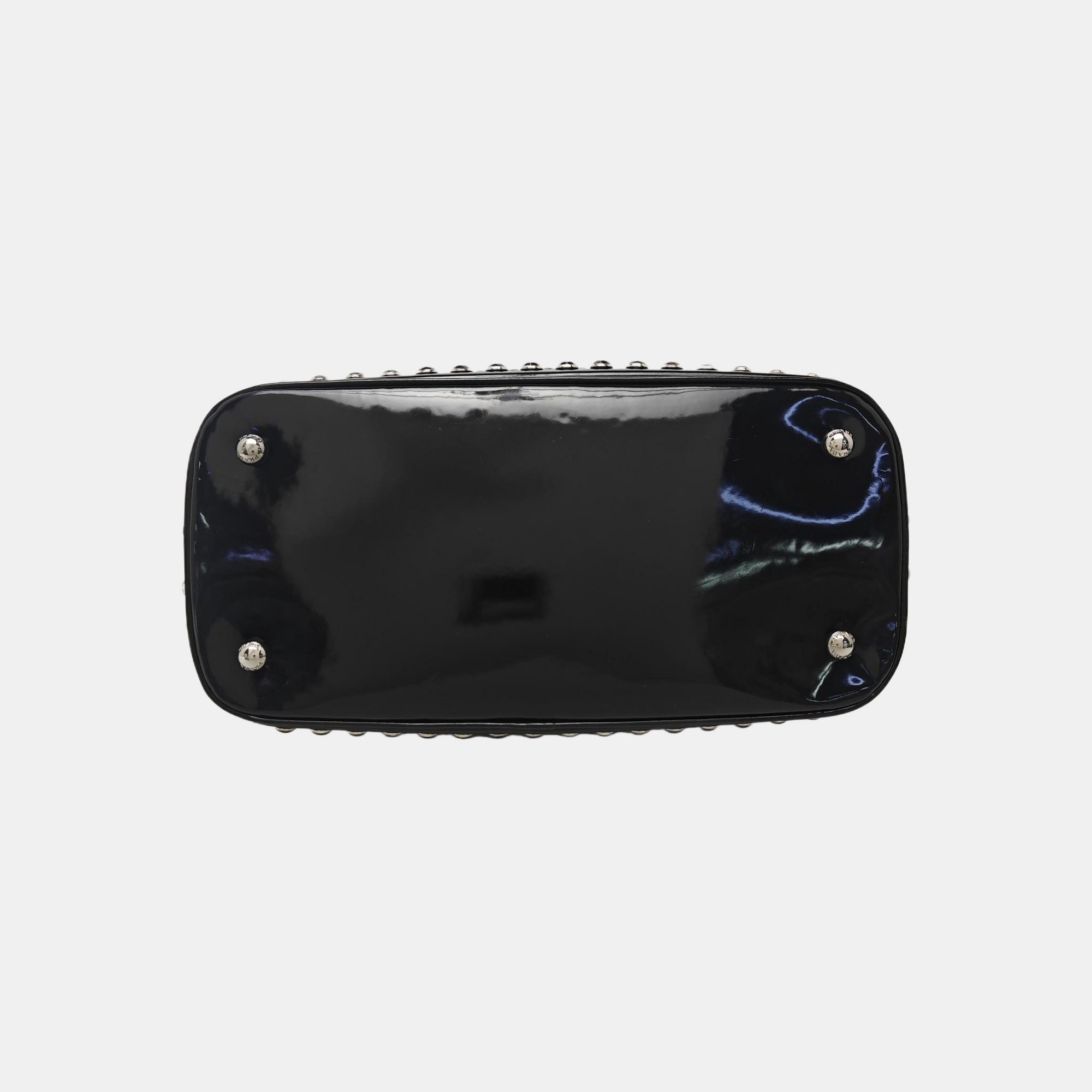 Patent Leather Top Handle Bag Black