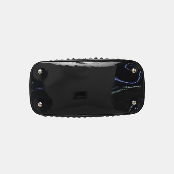 Patent Leather Top Handle Bag Black