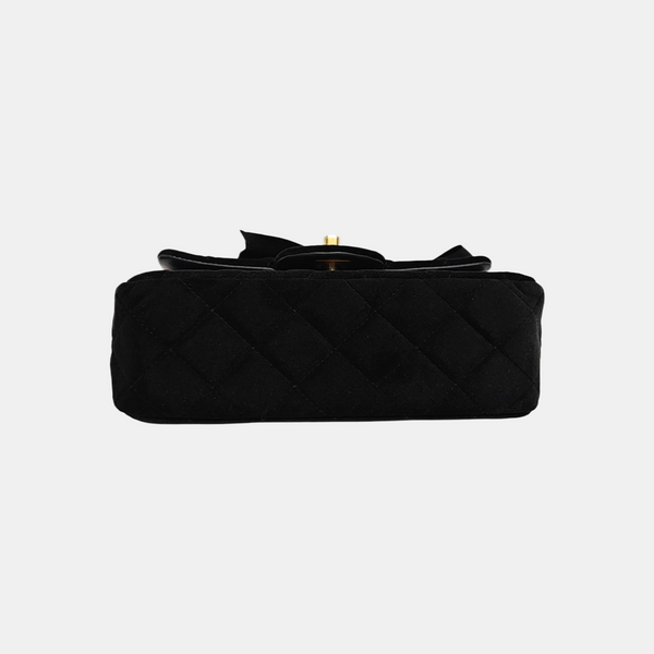 CLASSIC FLAP Mini Quilted Velvet Black