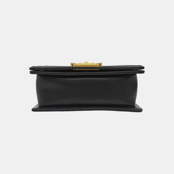 BOY CHANEL Small Quilted Grained Calfskin Black