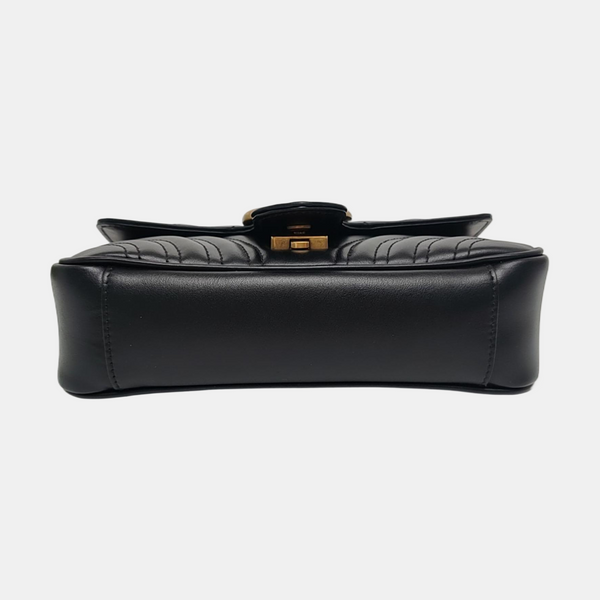 GG Marmont Small Quilted Calfskin Black