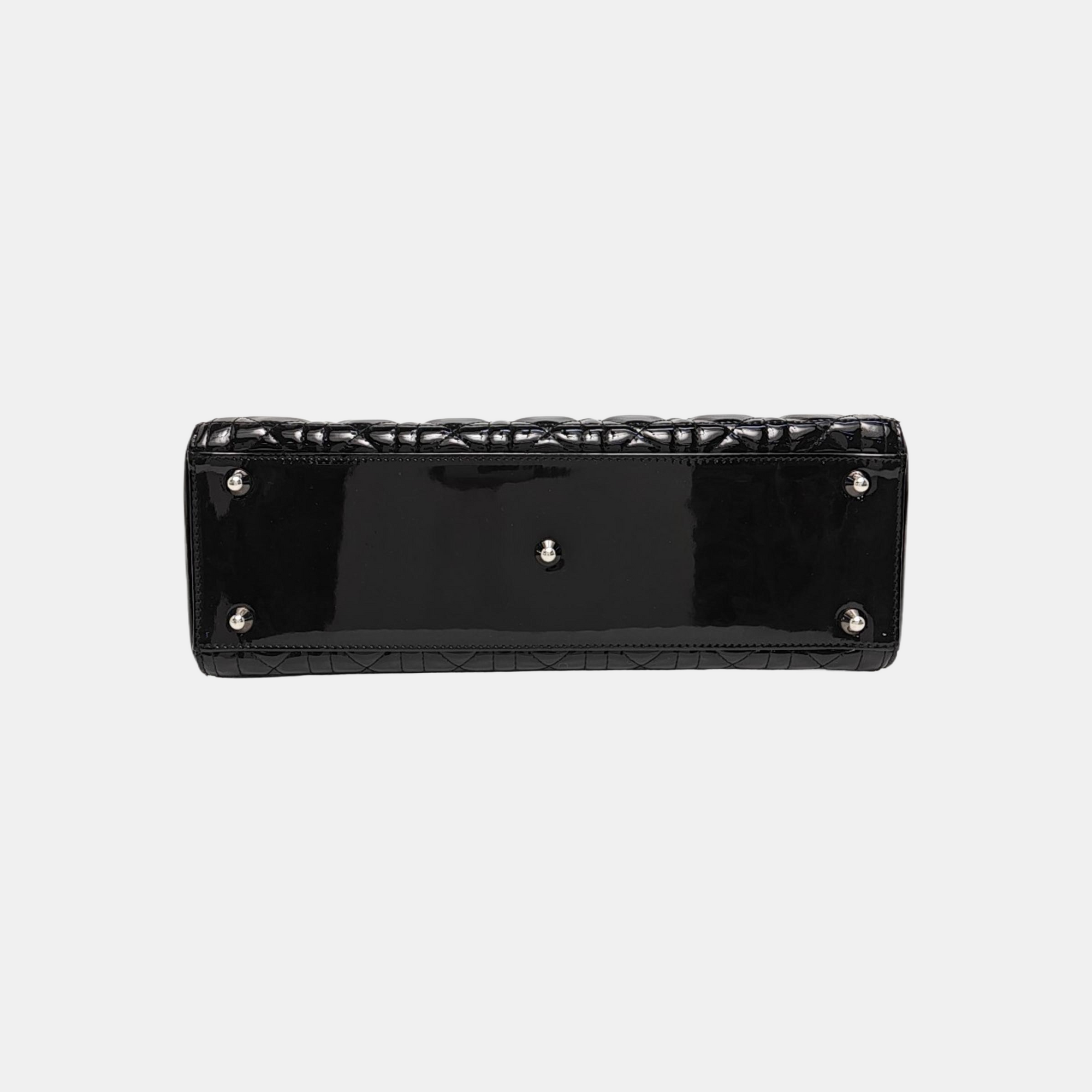 Lady Dior Large Cannage Patent Leather Black