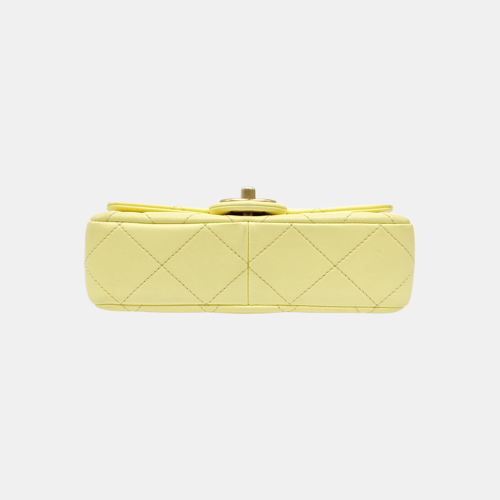 Quilted Lambskin Shoulder Bag Yellow