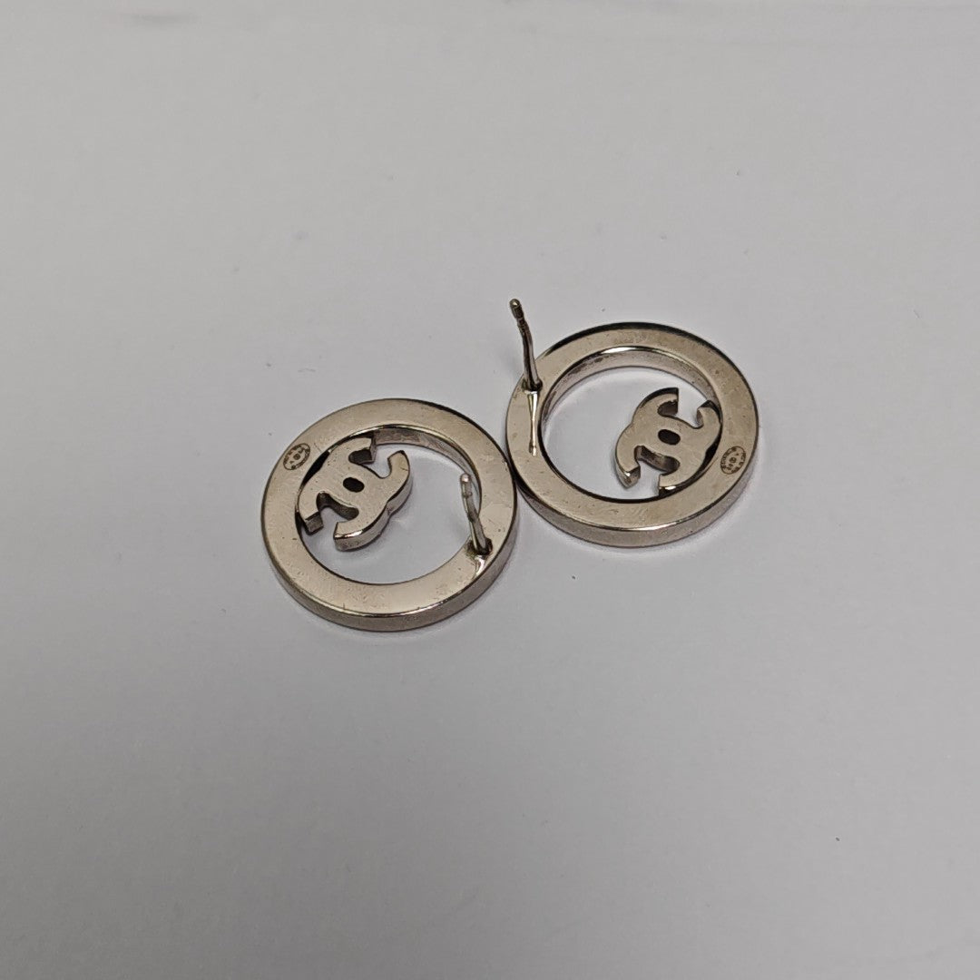Brass Silver Stud Earrings