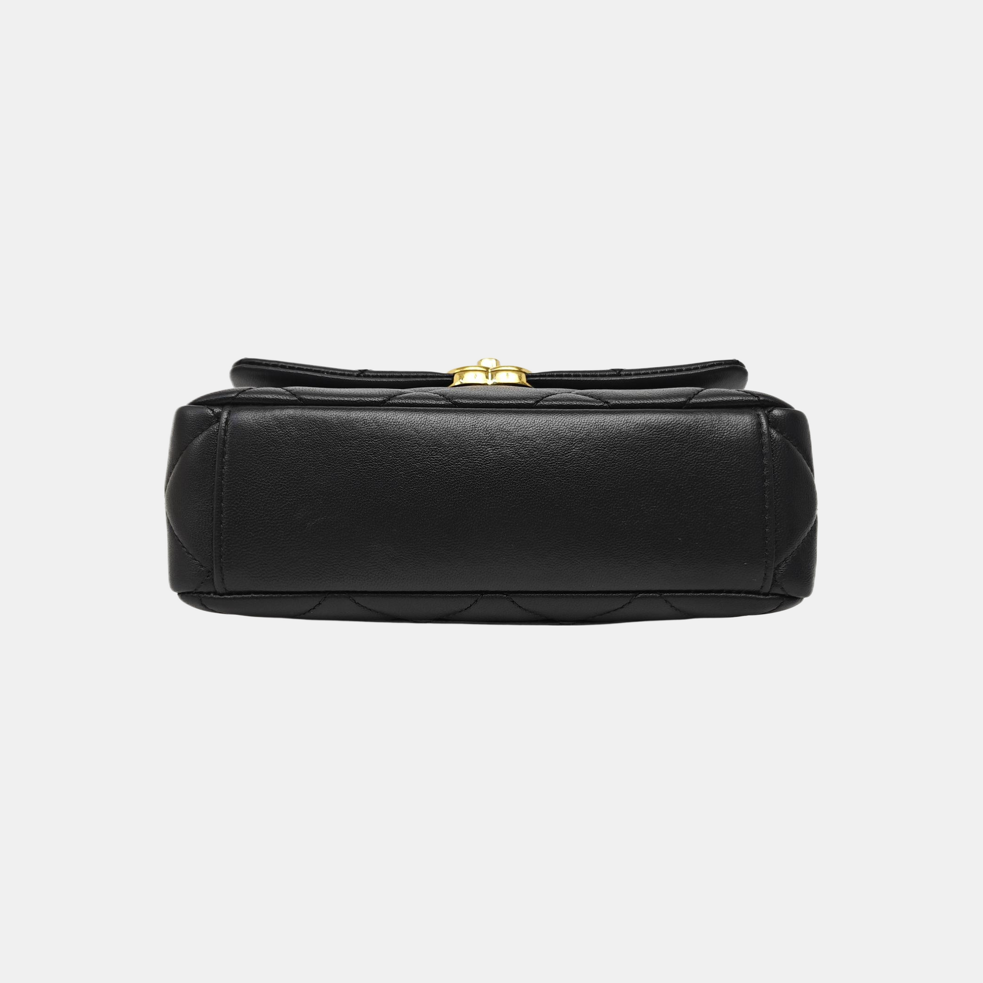 Quilted Lambskin Shoulder Bag Black