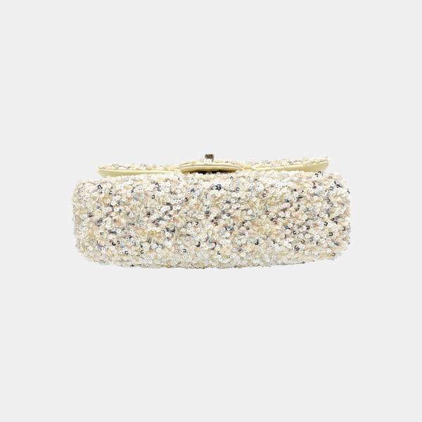 Sequins Shoulder Bag Beige
