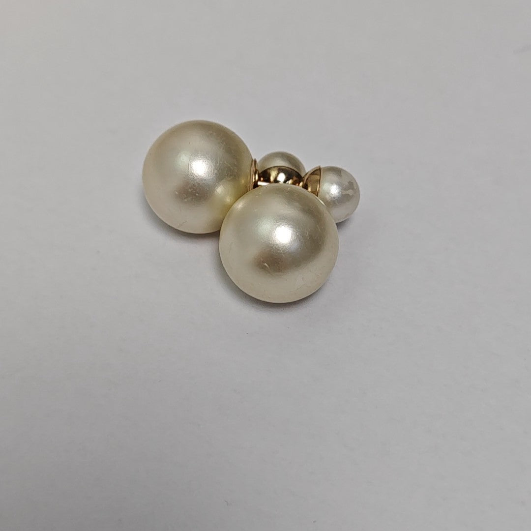 Dior Tribales Metal White Stud Earrings