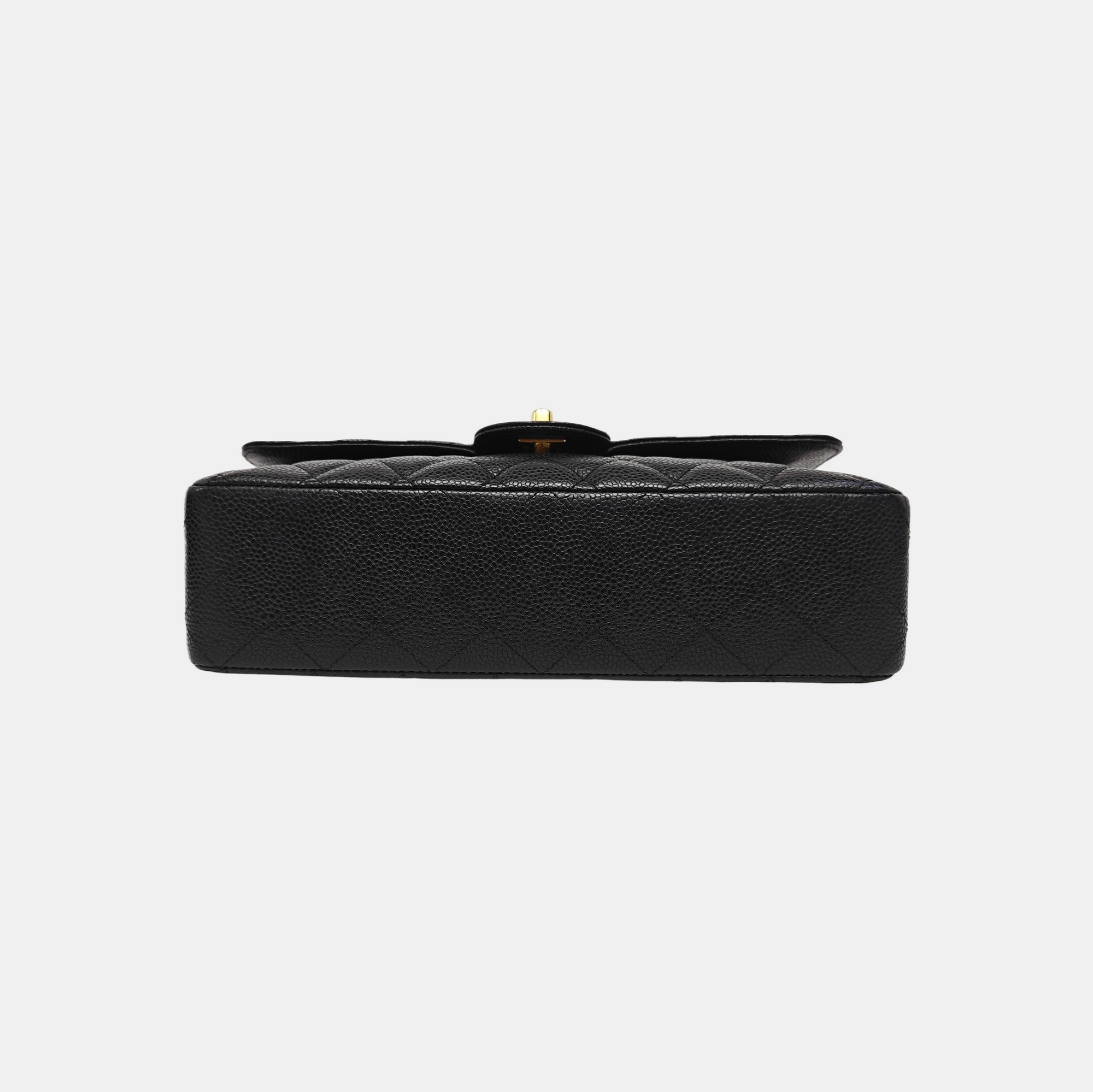 CLASSIC FLAP Medium Quilted Grained Calfskin Black