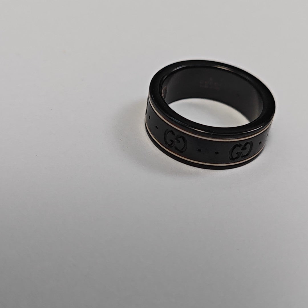 Icon 18k White Gold Black Ring HK 11