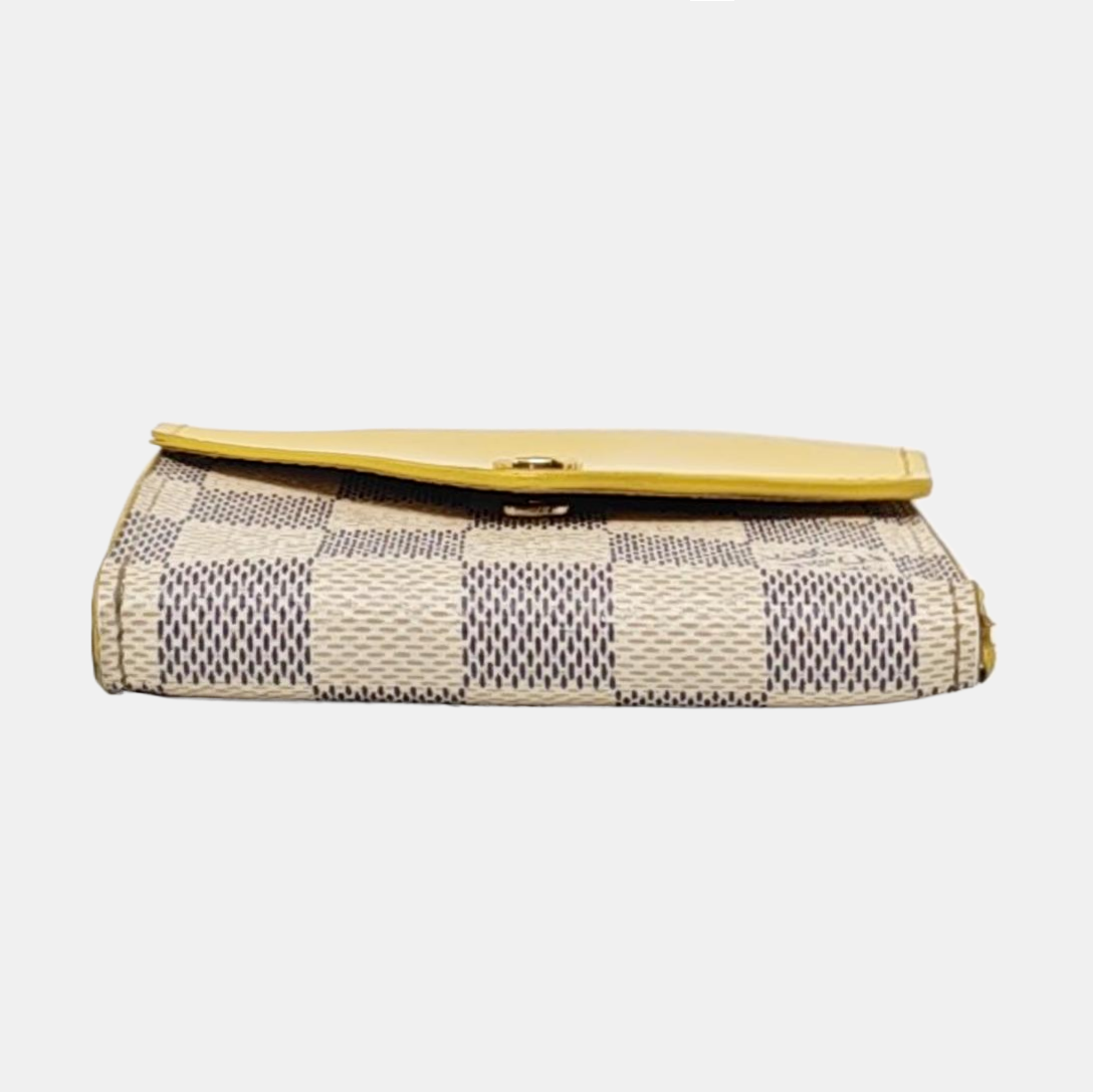ZOE Damier Azur Coated Canvas White Wallet