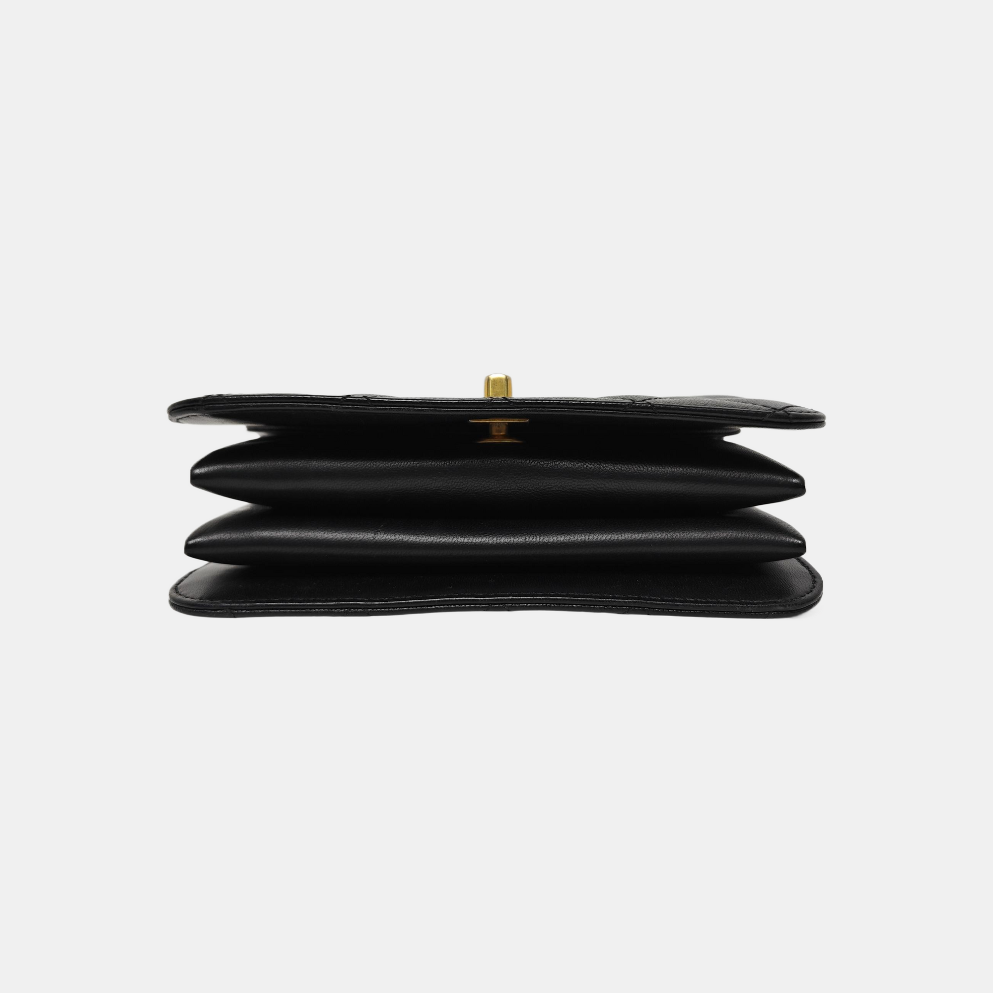 Quilted Grained Calfskin Mini Black