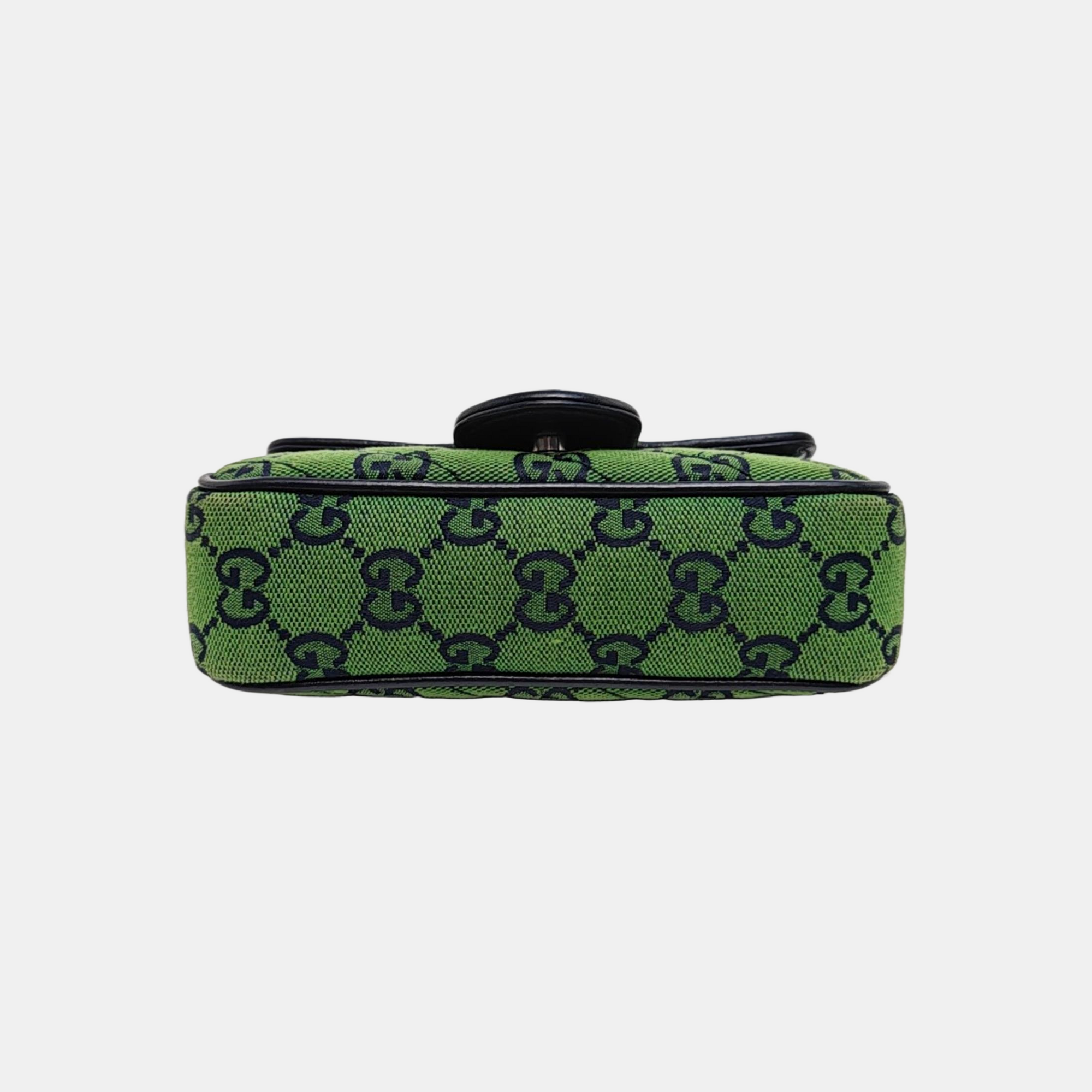 GG Marmont Mini Quilted Canvas Green