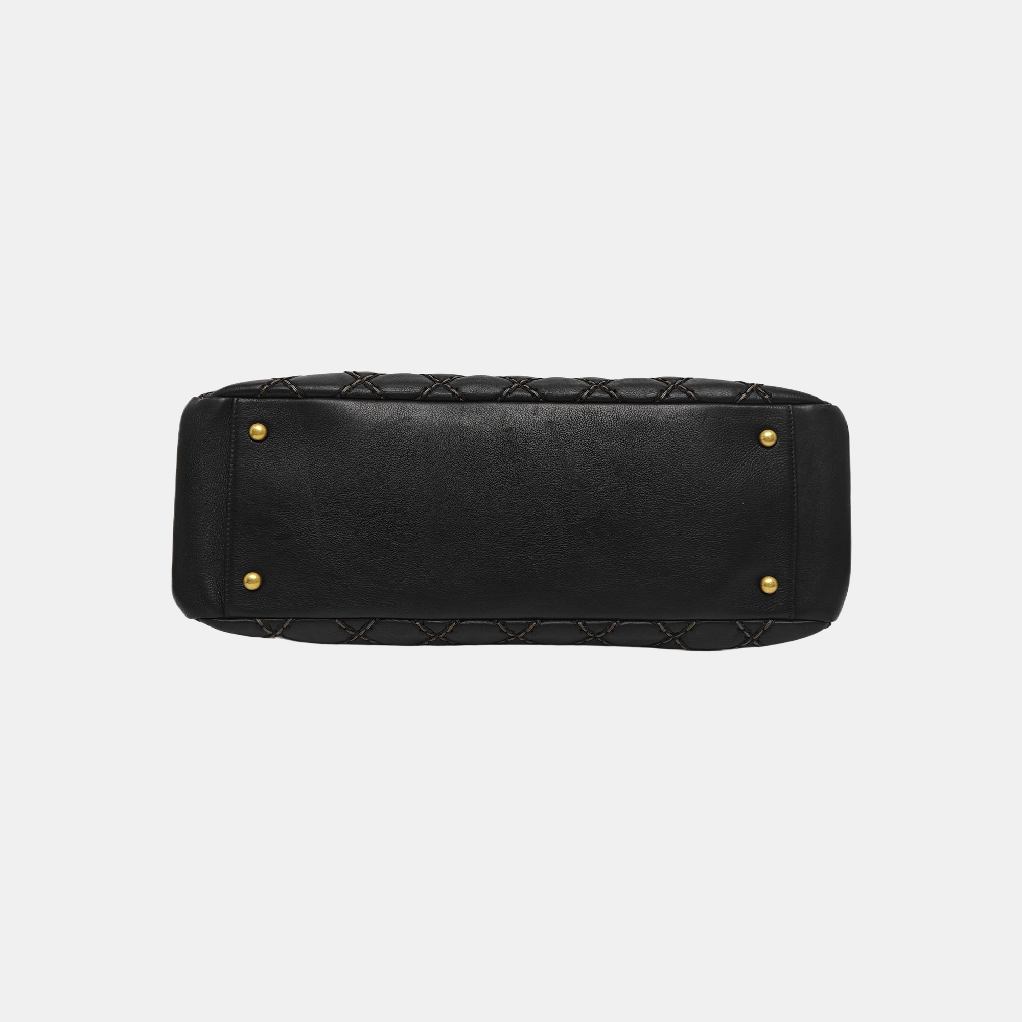 Quilted Calfskin Tote Bag Black