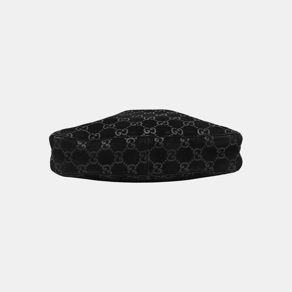 Monogram Suede Top Handle Bag Black