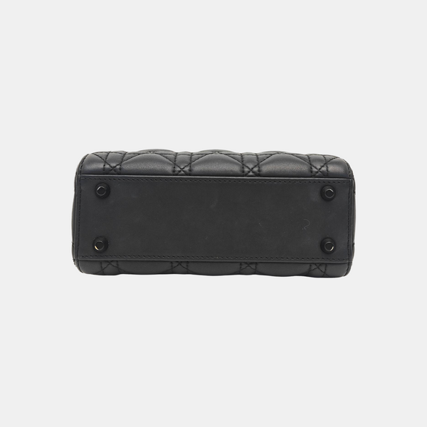 Lady Dior Mini Cannage Calfskin Black
