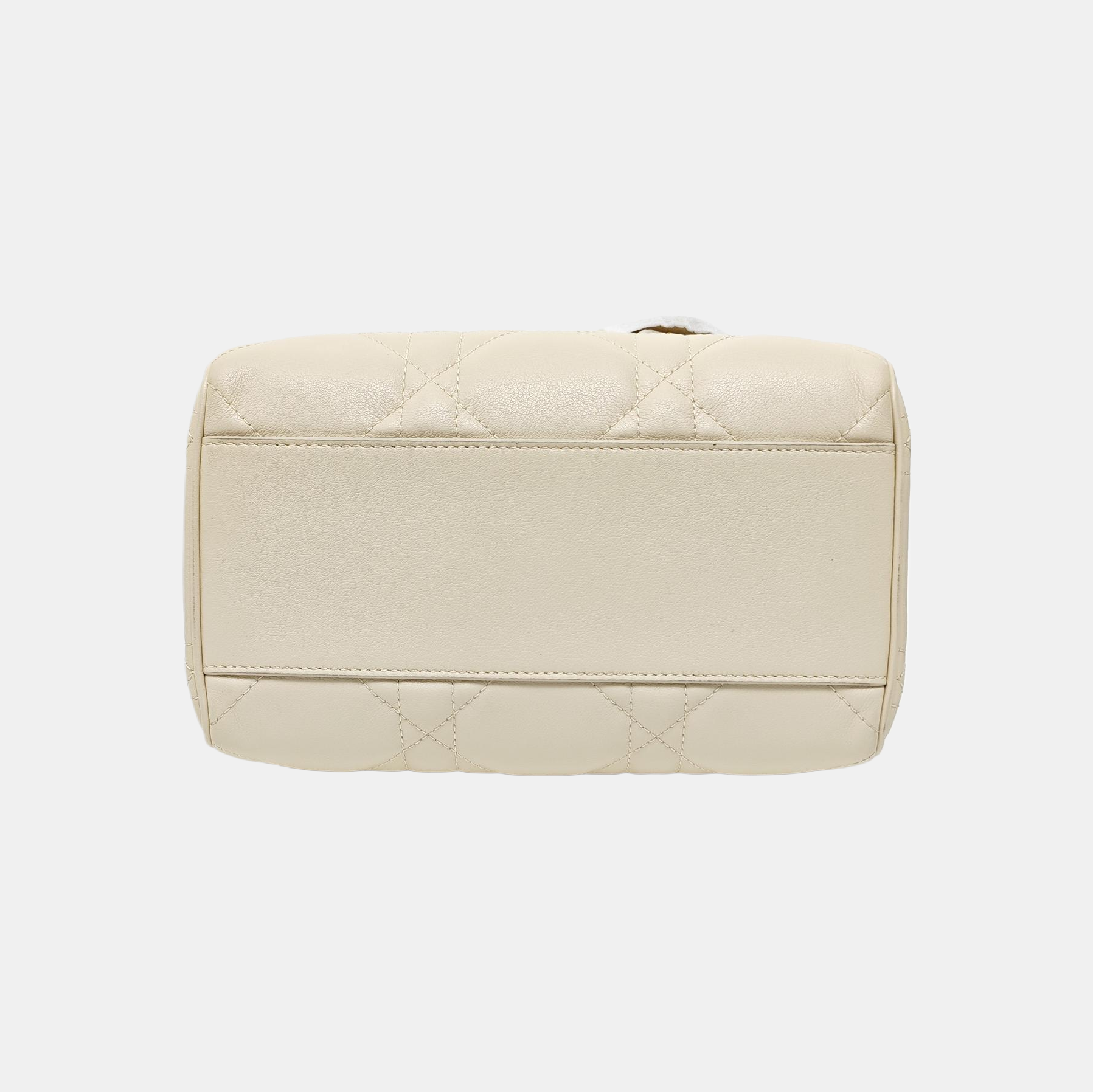 Cannage Calfskin Shoulder Bag White