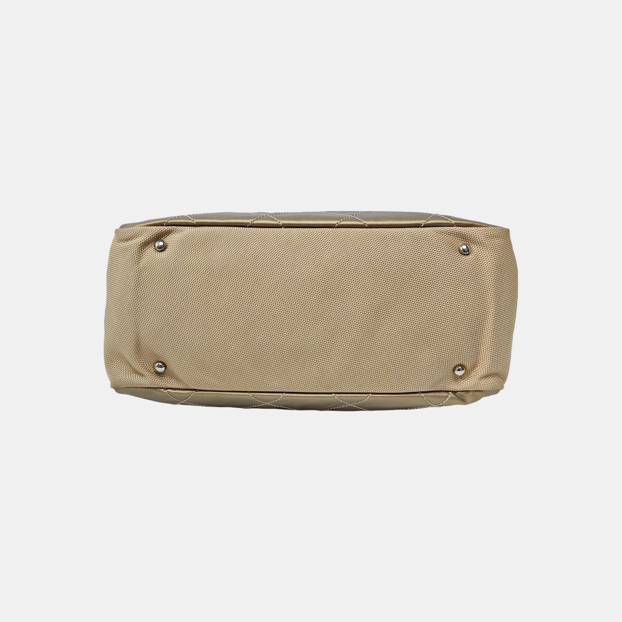 PARIS BIARRITZ Large Quilted Coated Canvas Beige
