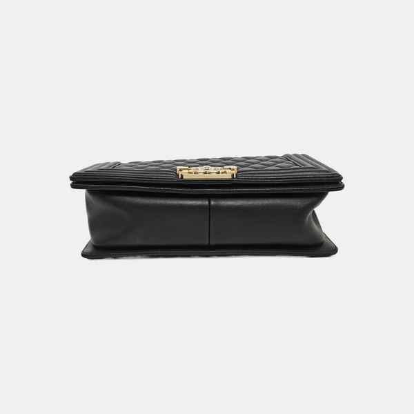 BOY CHANEL Medium Quilted Lambskin Black