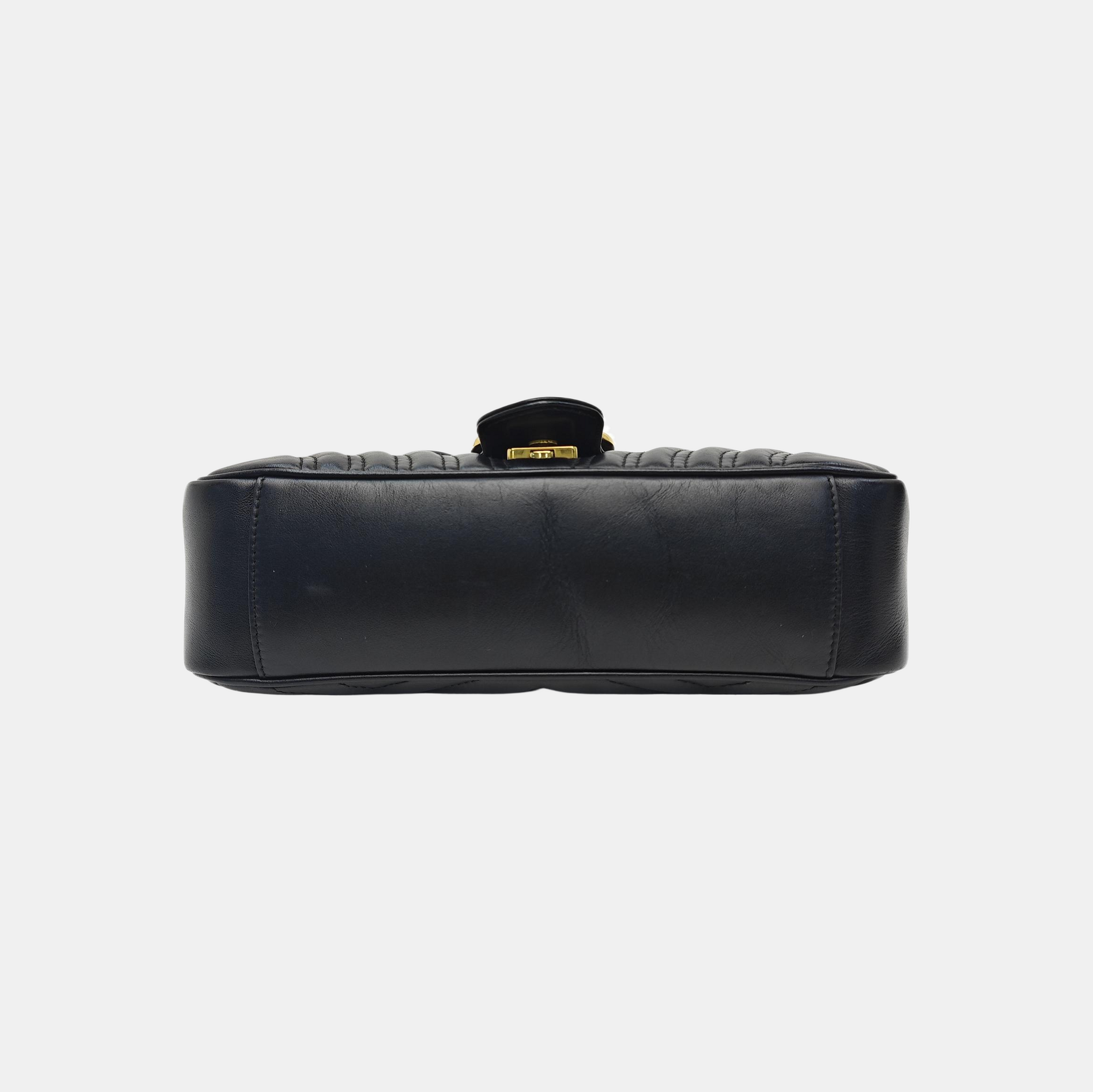 GG Marmont Medium Quilted Calfskin Black