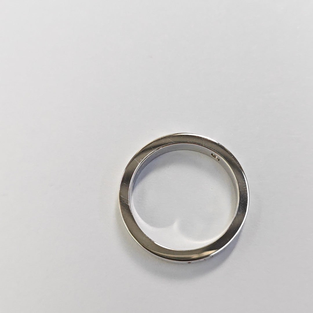 B.ZERO1 18k White Gold Silver Ring EU 54