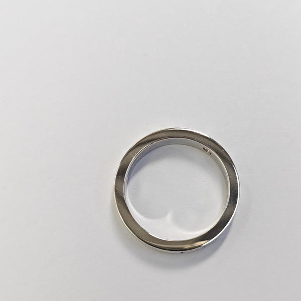 B.ZERO1 18k White Gold Silver Ring EU 54