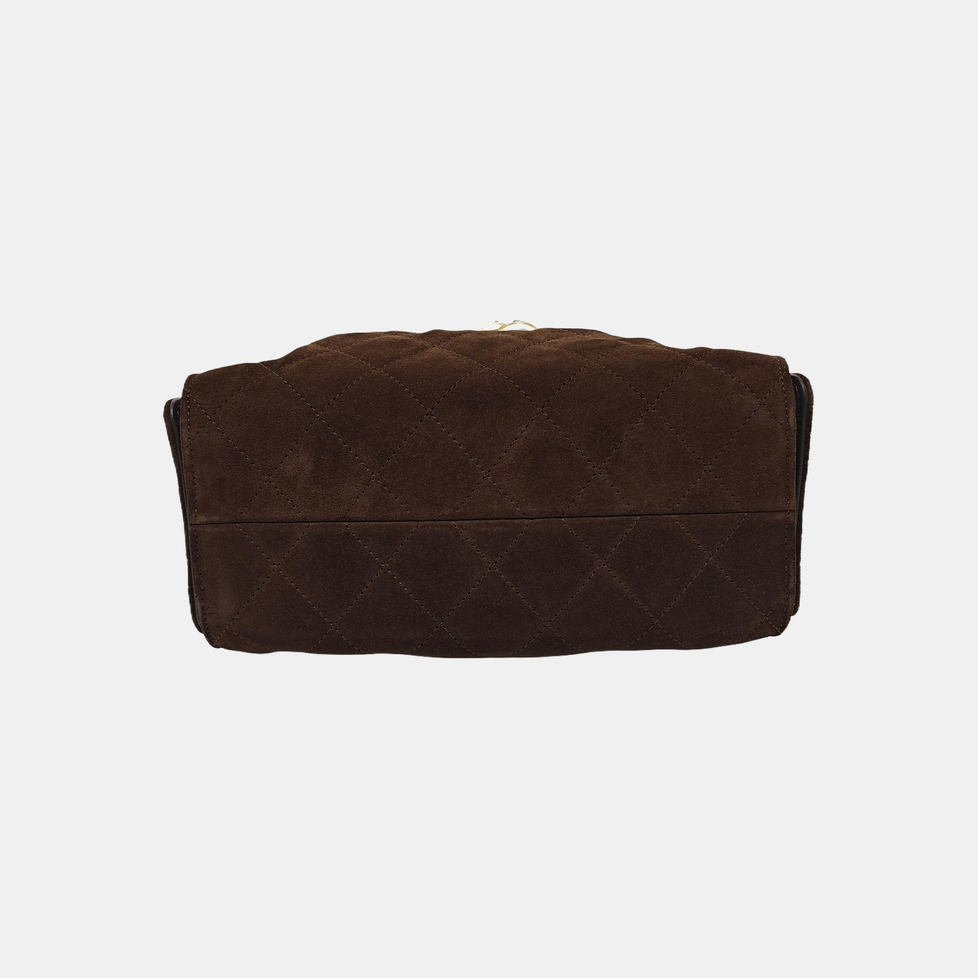 CHANEL 25 Quilted Suede Brown